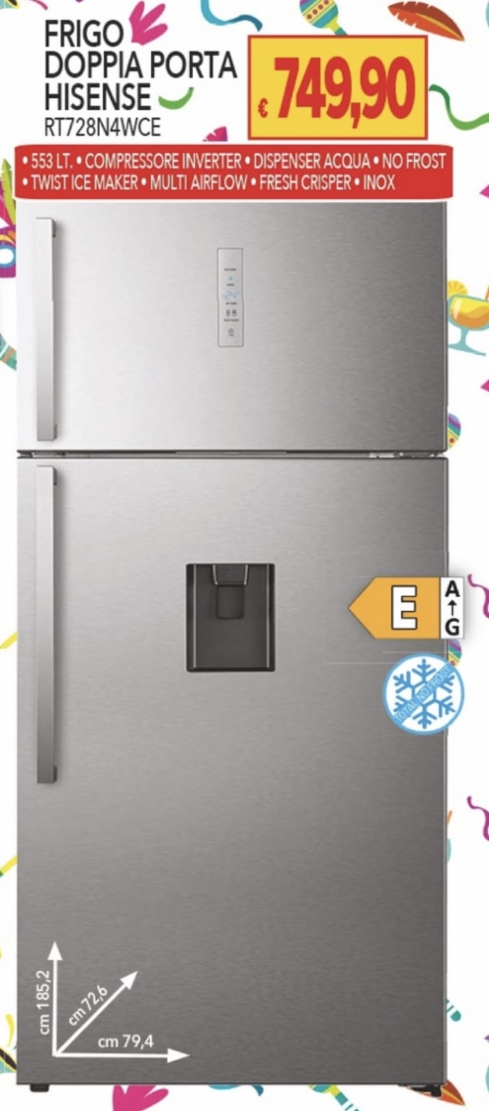 FRIGO HISENSE RT728N4WCE INOX